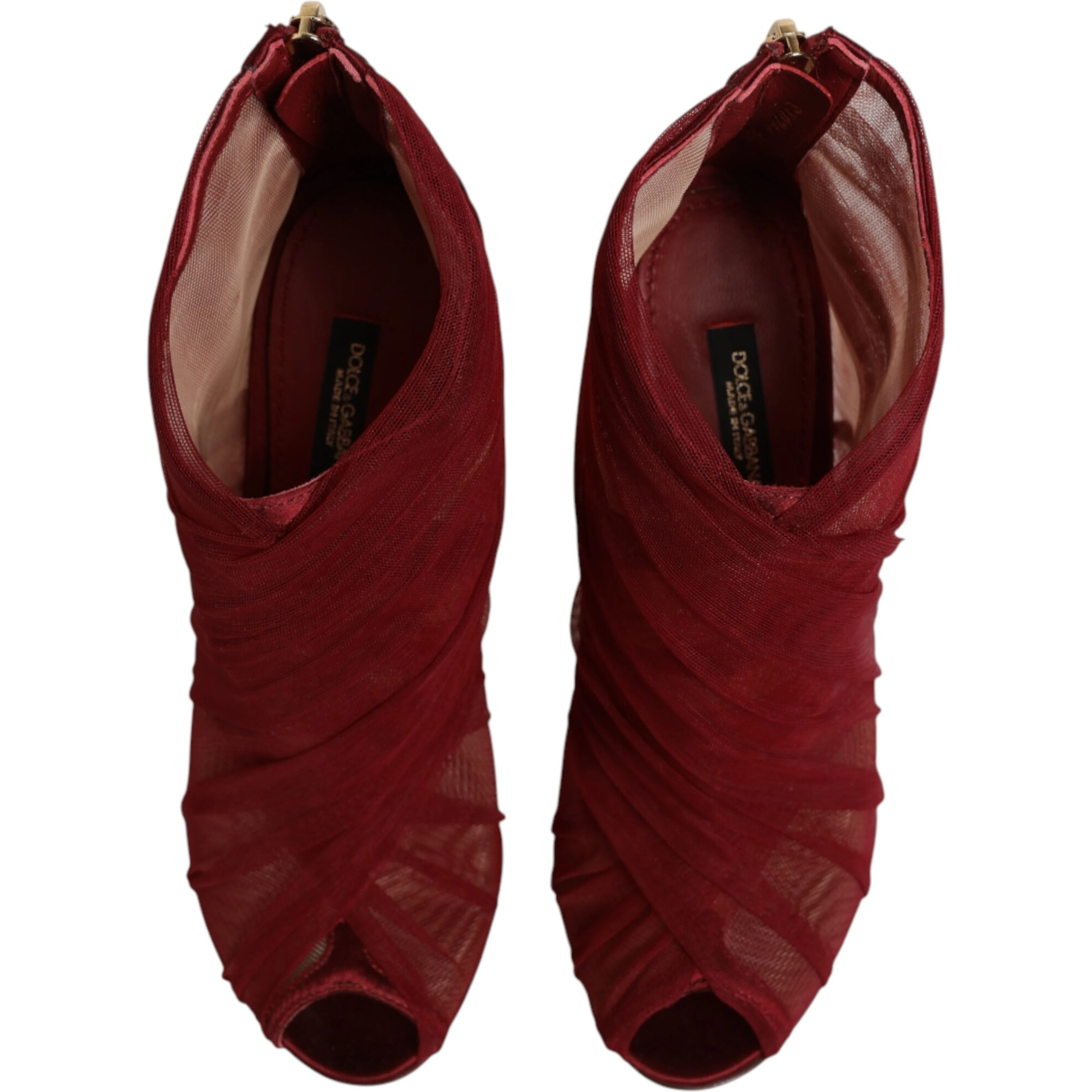 Red Tulle Ankle Boots Stiletto Heels Shoes
