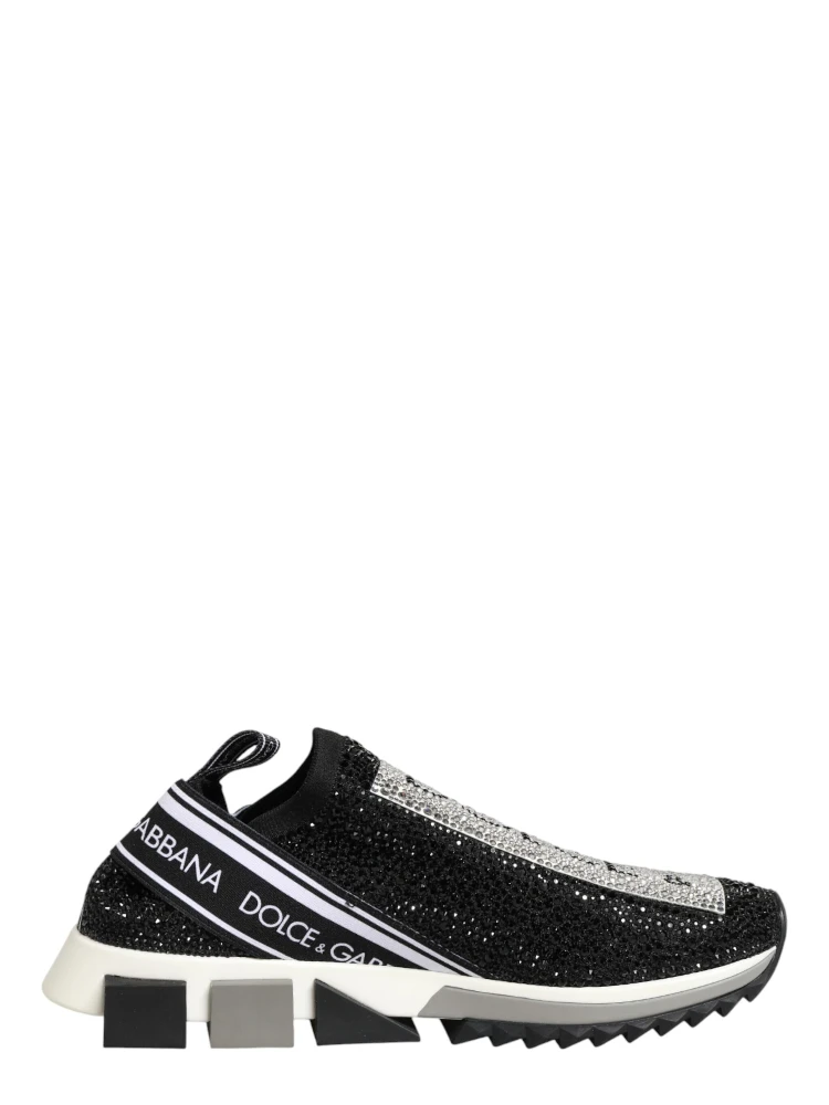 Black Silver Slip On Sorrento Sneakers Shoes