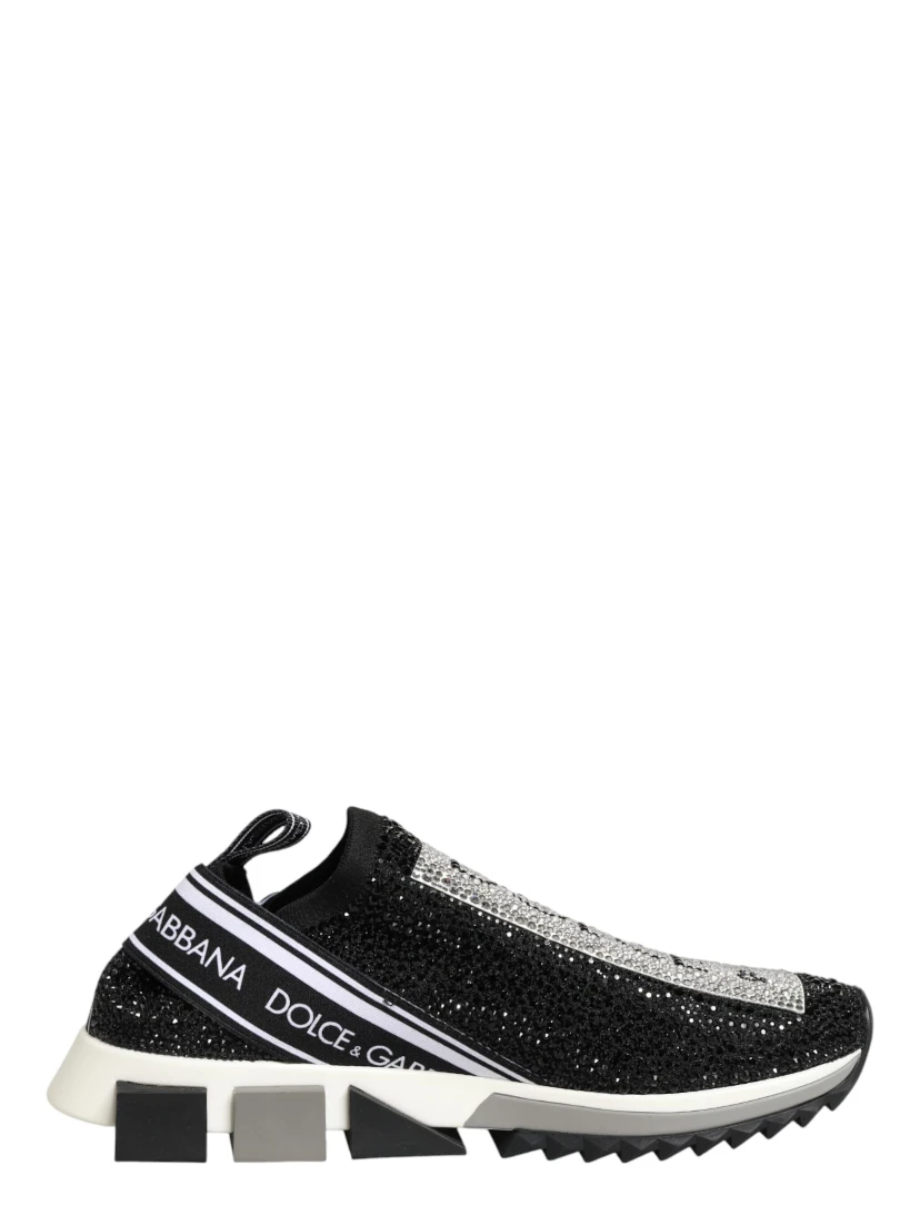 Black Silver Slip On Sorrento Sneakers Shoes