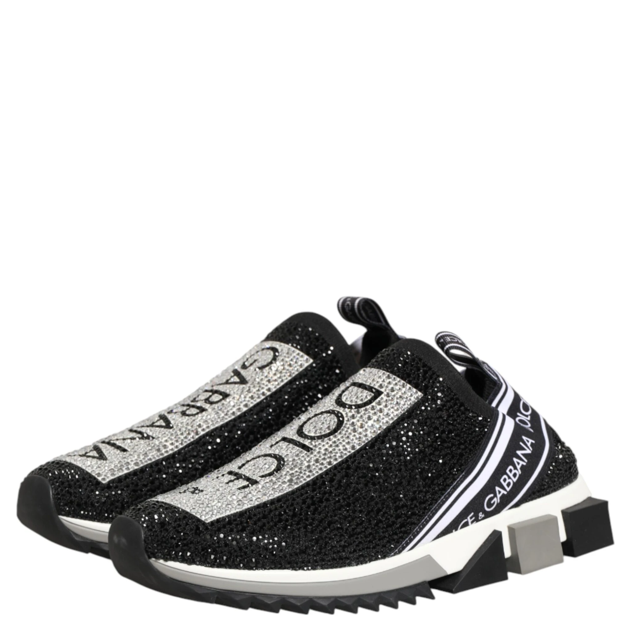 Black Silver Slip On Sorrento Sneakers Shoes