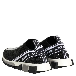 Black Silver Slip On Sorrento Sneakers Shoes