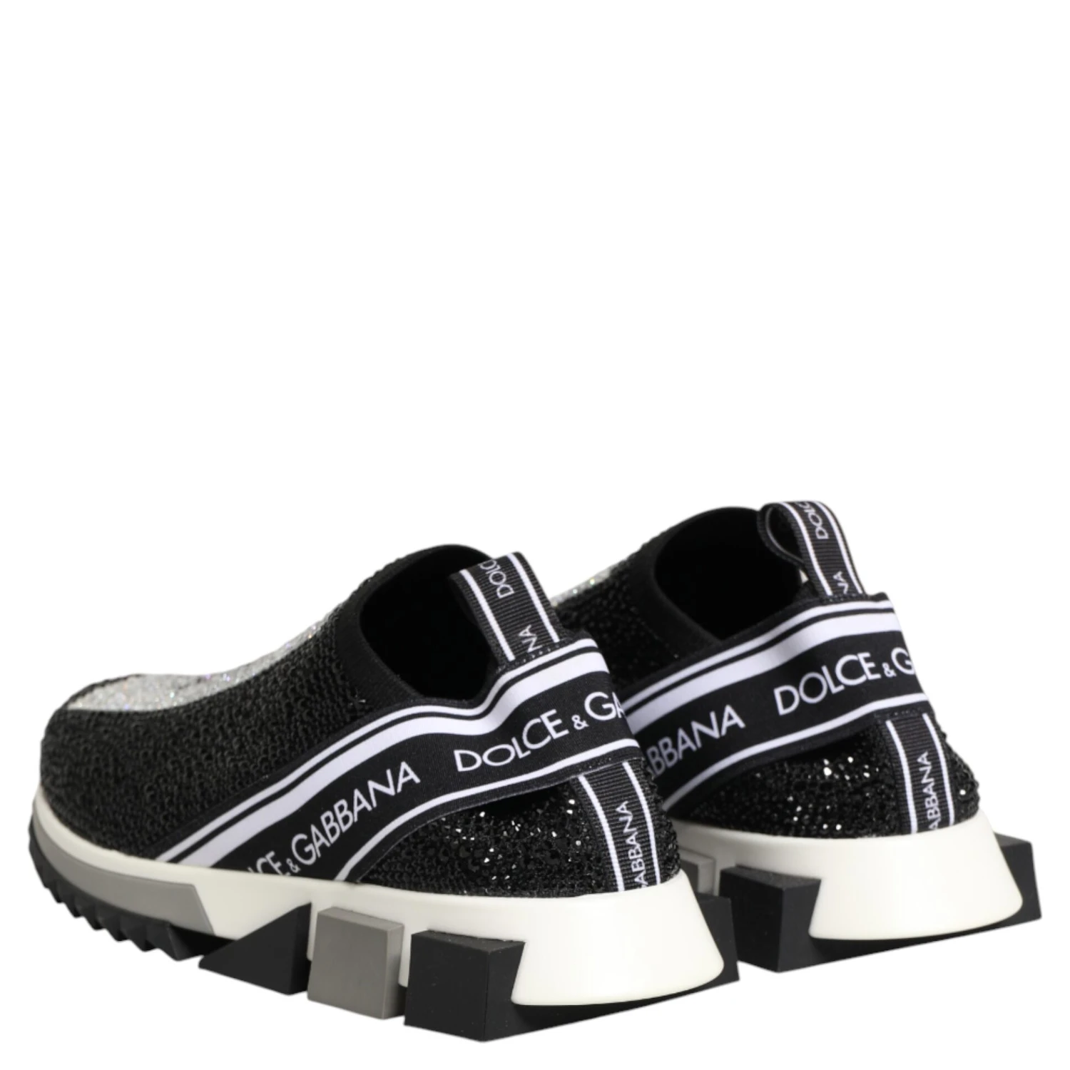 Black Silver Slip On Sorrento Sneakers Shoes