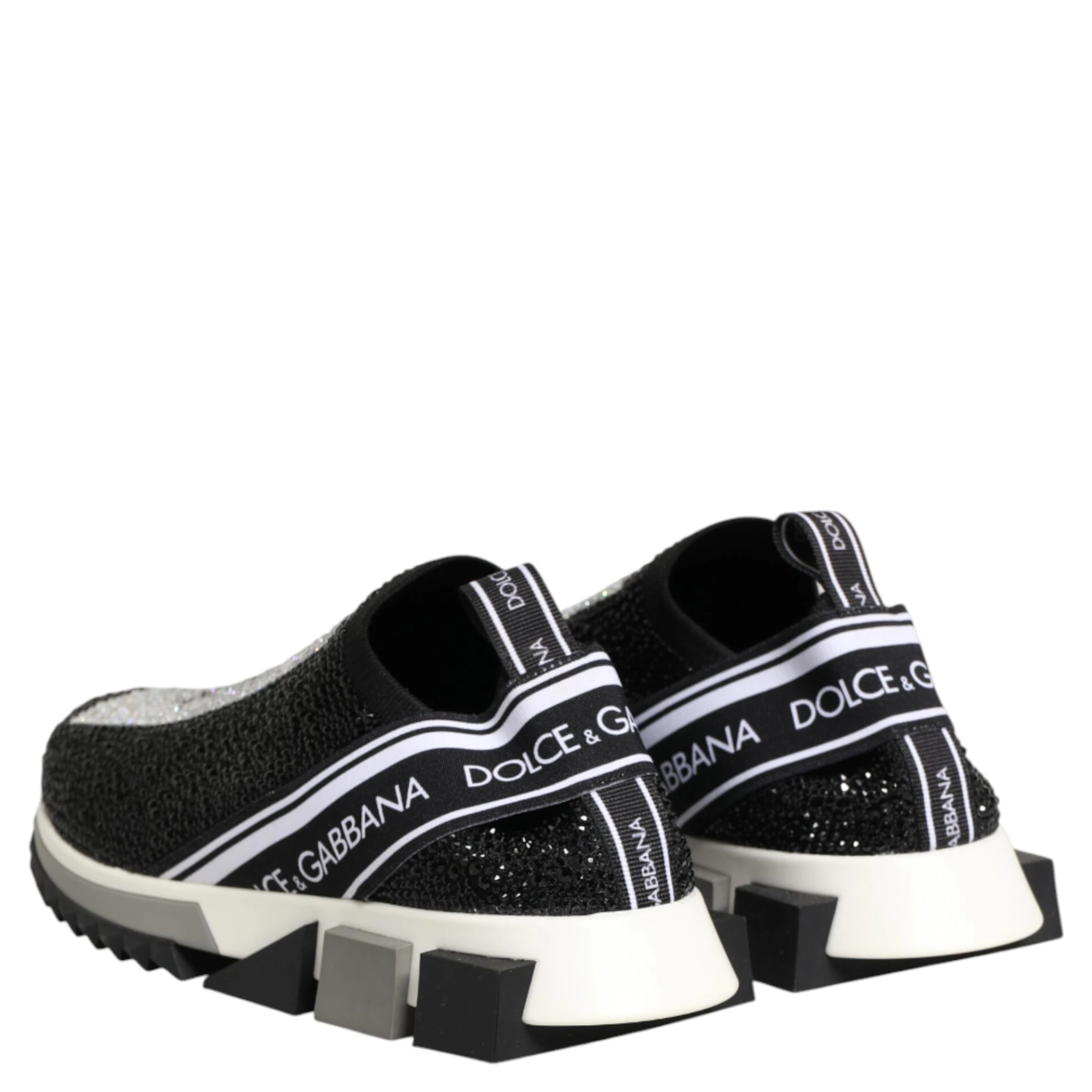 Black Silver Slip On Sorrento Sneakers Shoes