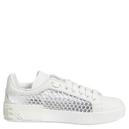 White Mesh Inserts Low Top Sneakers Shoes