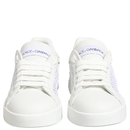 White Mesh Inserts Low Top Sneakers Shoes