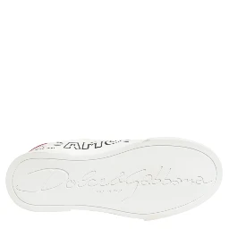 White Leather Graffiti Low Top Sneakers Shoes