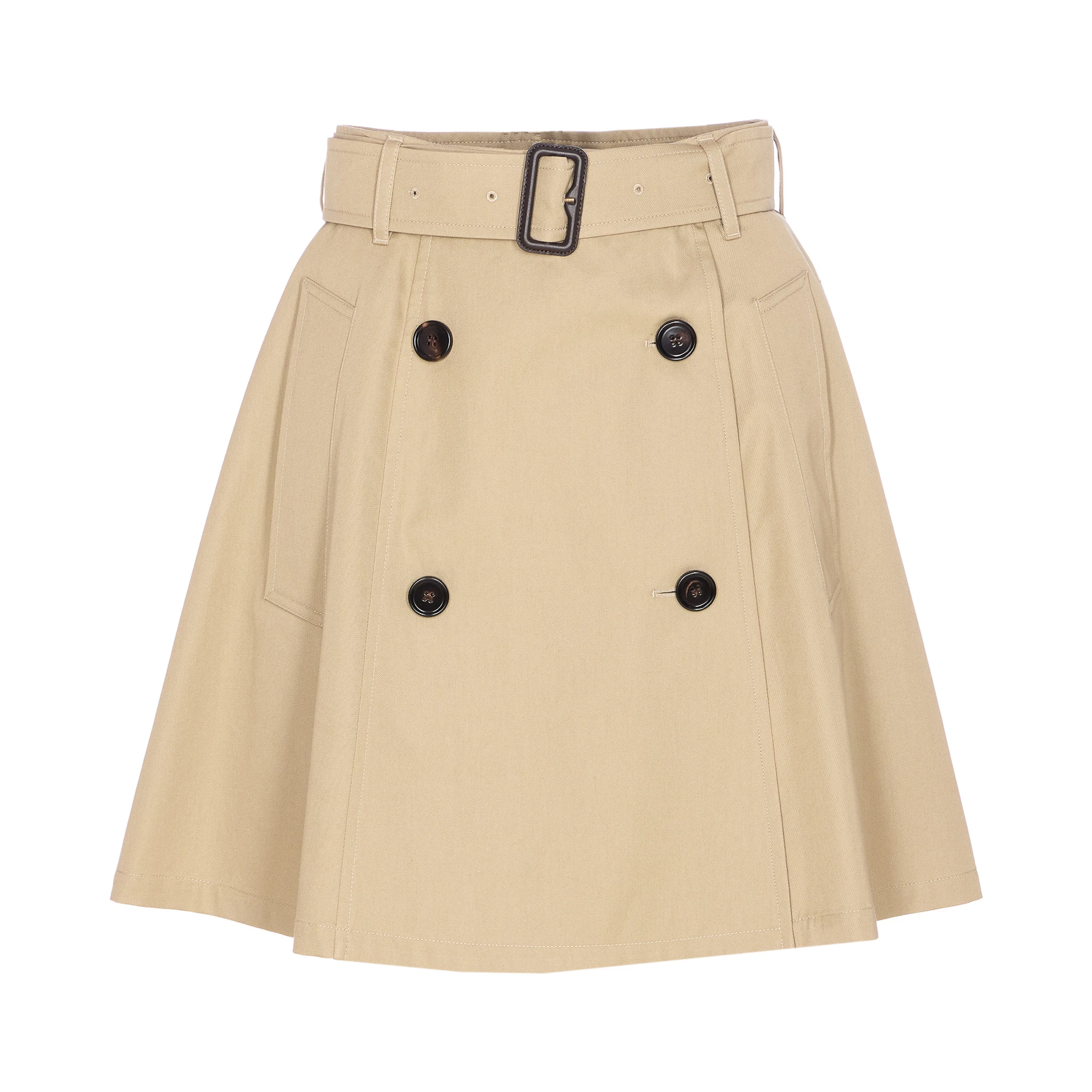 Gabardine Trench Mini Skirt