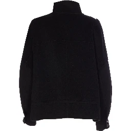 flap-pocket button-fastening jacket