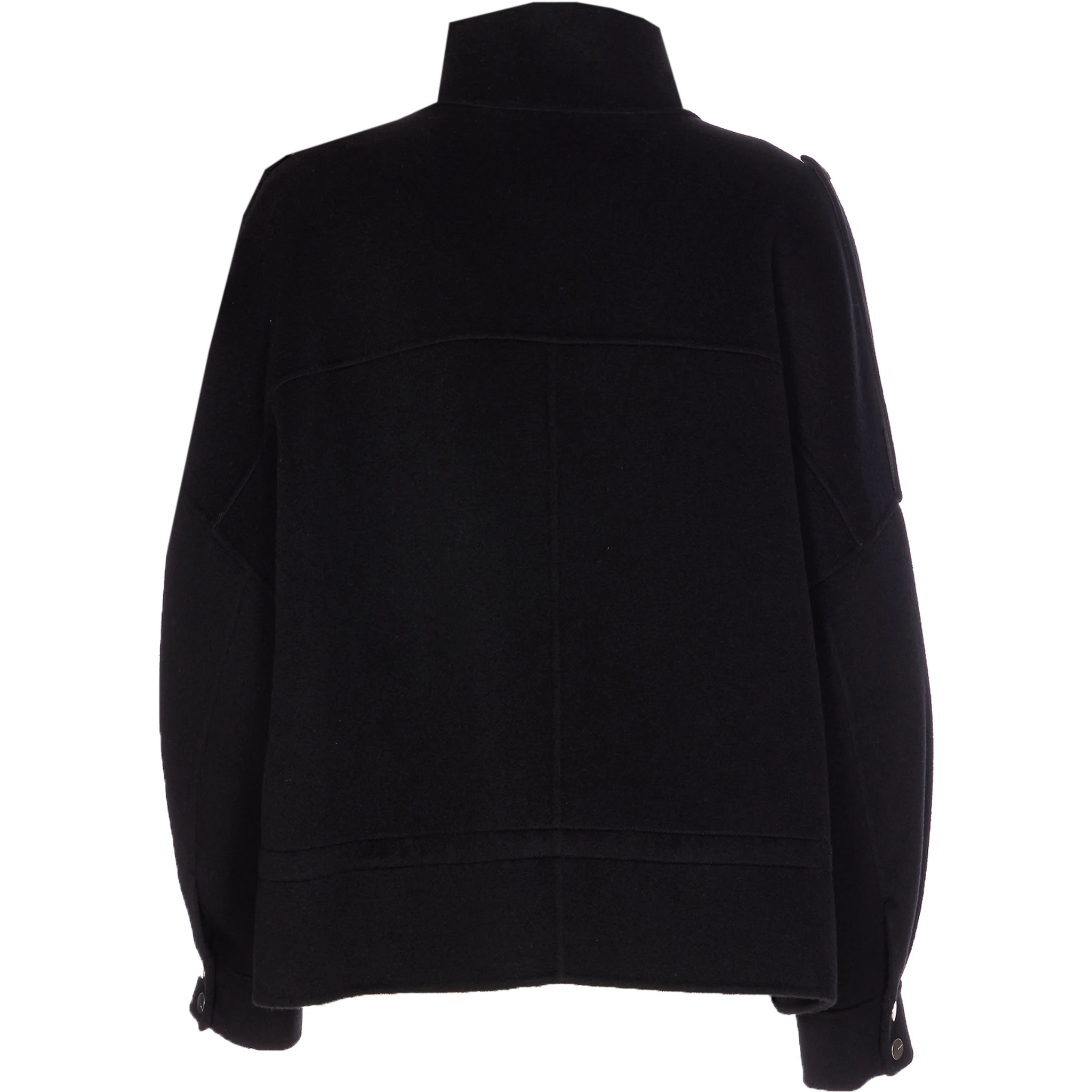 flap-pocket button-fastening jacket