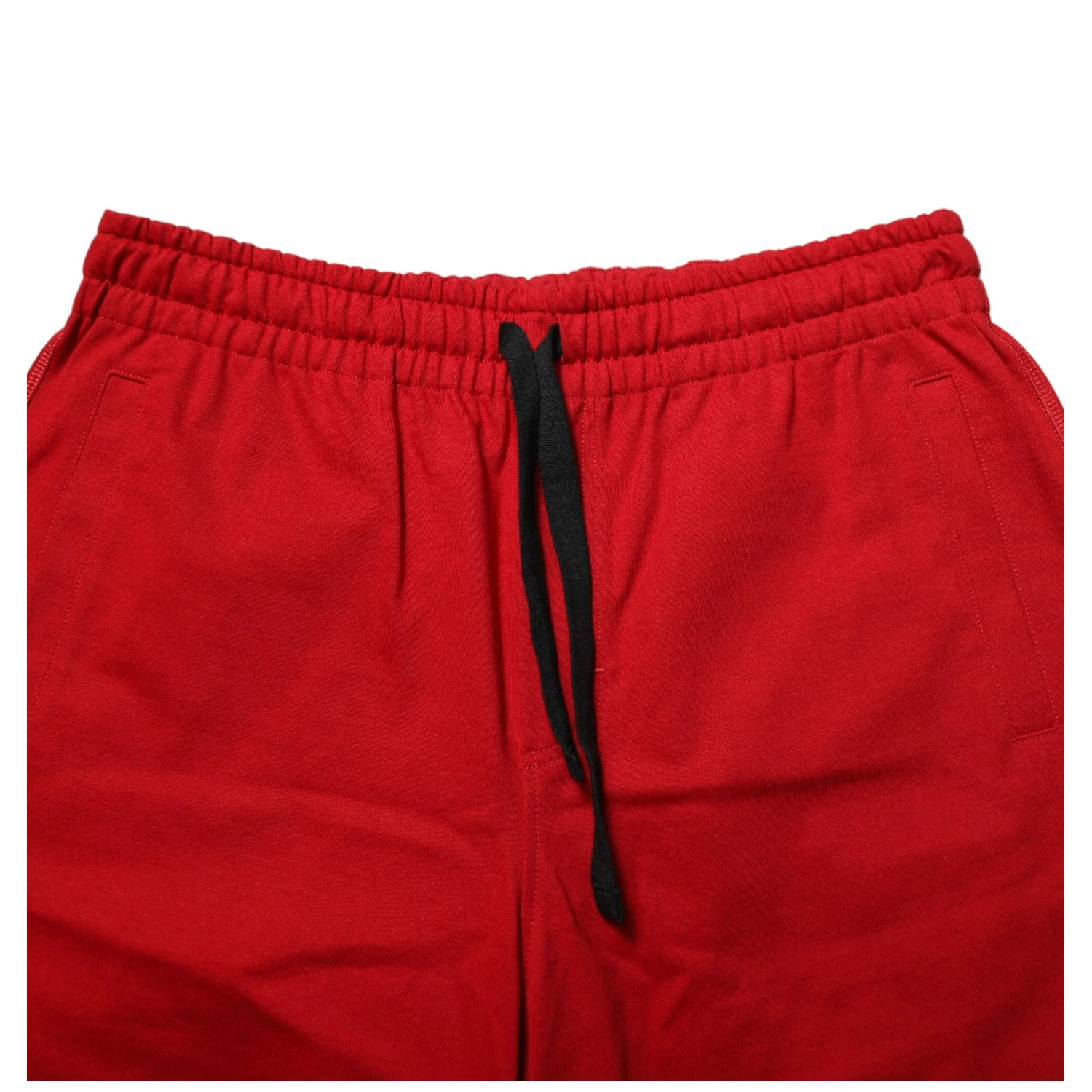 Red Cotton MidWaist Drawstring Bermuda Pants