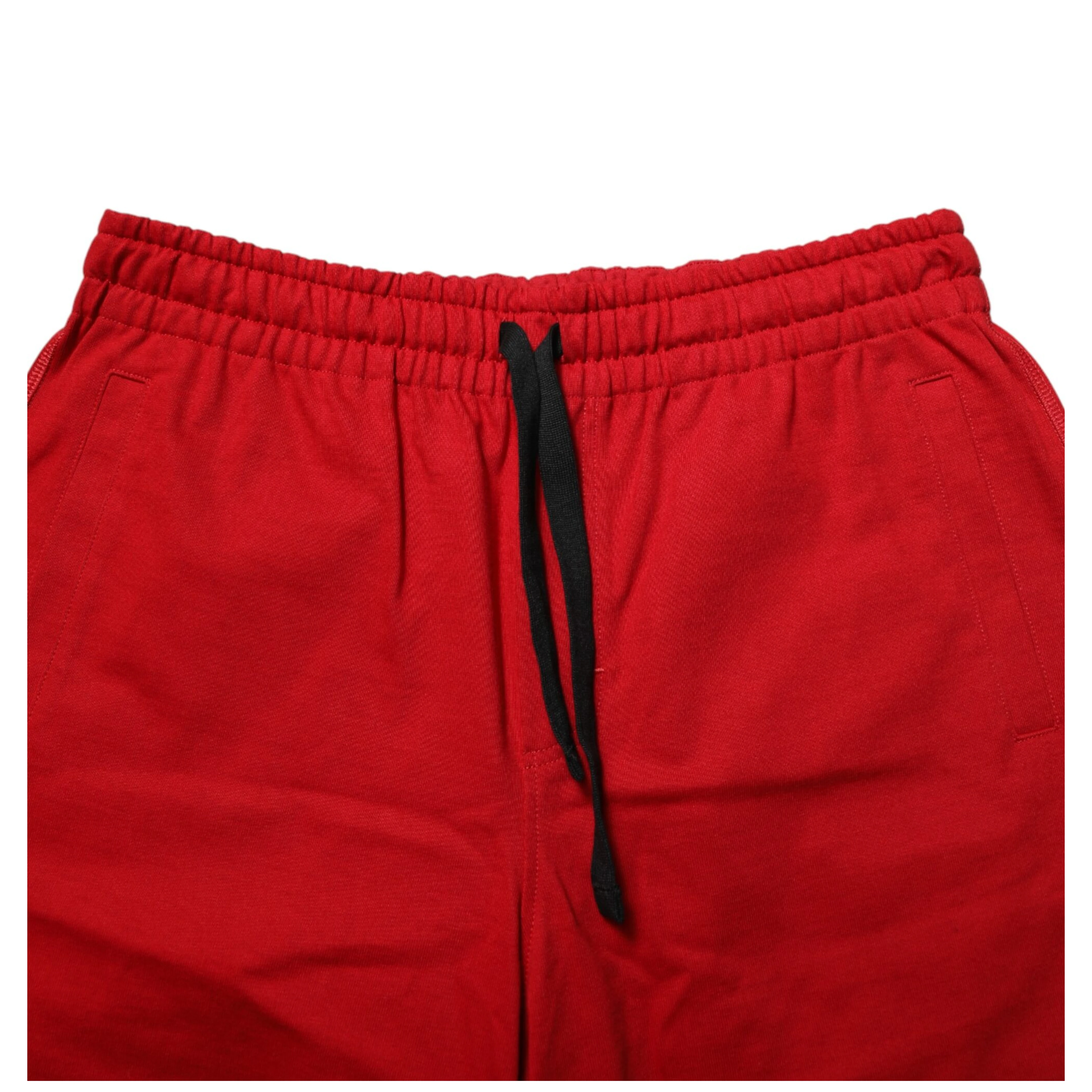 Red Cotton MidWaist Drawstring Bermuda Pants