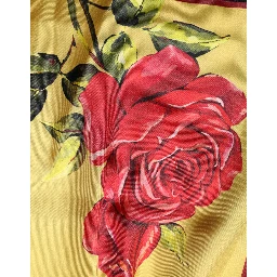 Yellow Floral Print Silk Men Bermuda Shorts