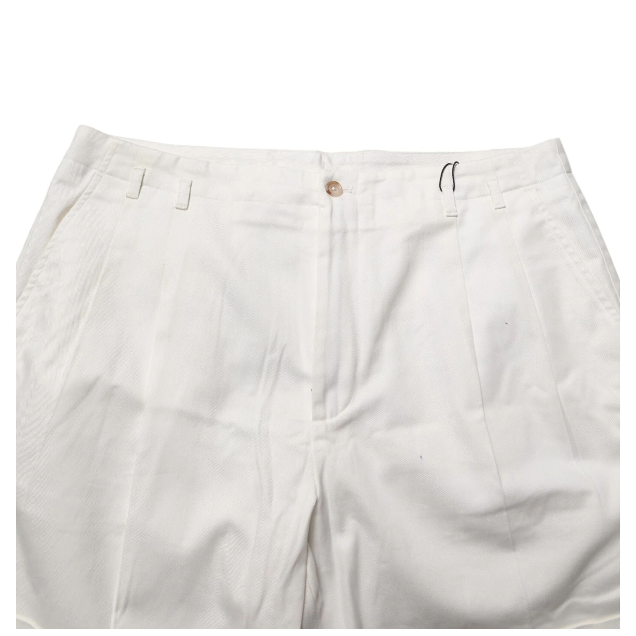 White Cotton Mid Waist Men Bermuda Shorts
