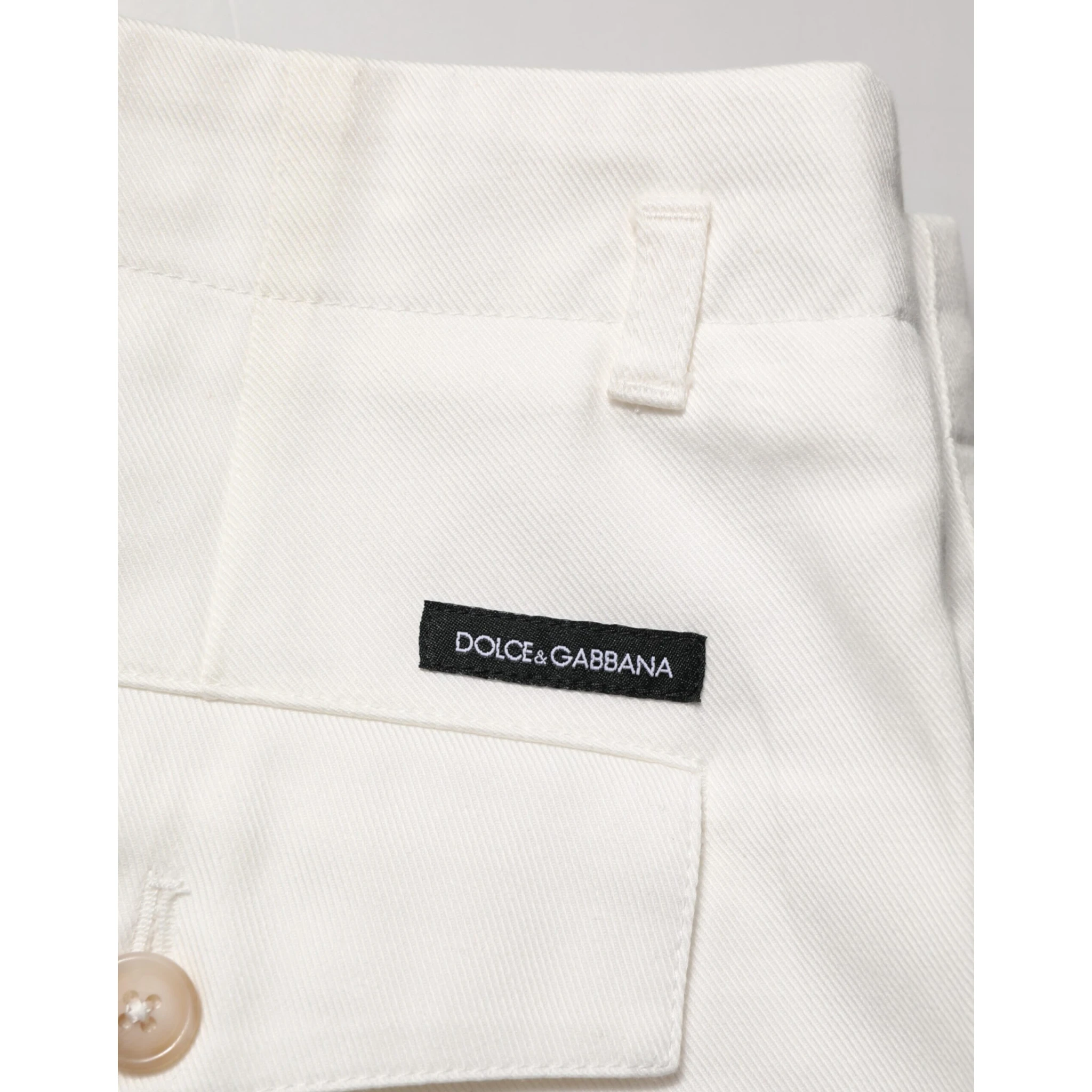 White Cotton Mid Waist Men Bermuda Shorts