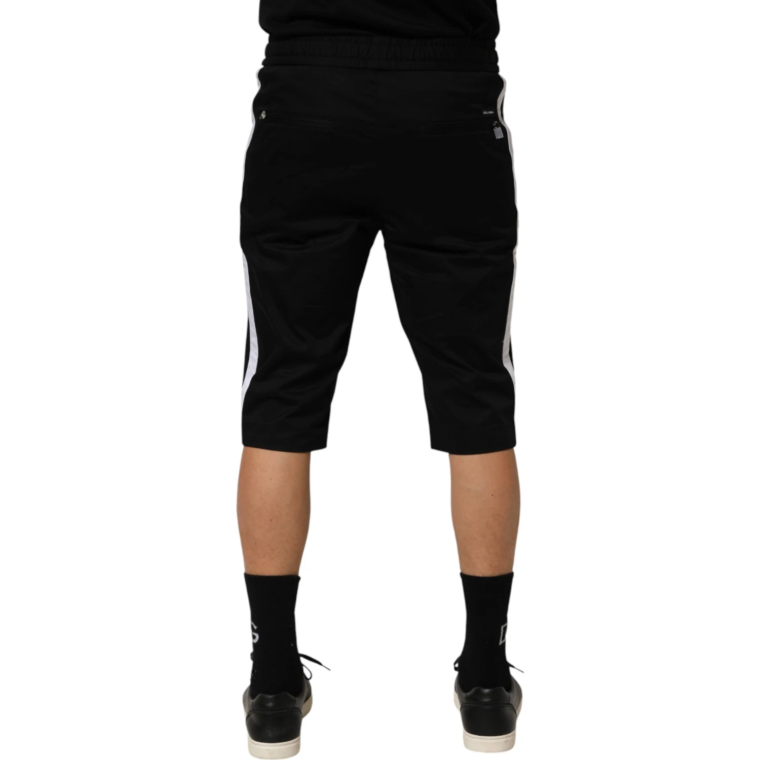 Black Cotton Stretch Men Bermuda Shorts