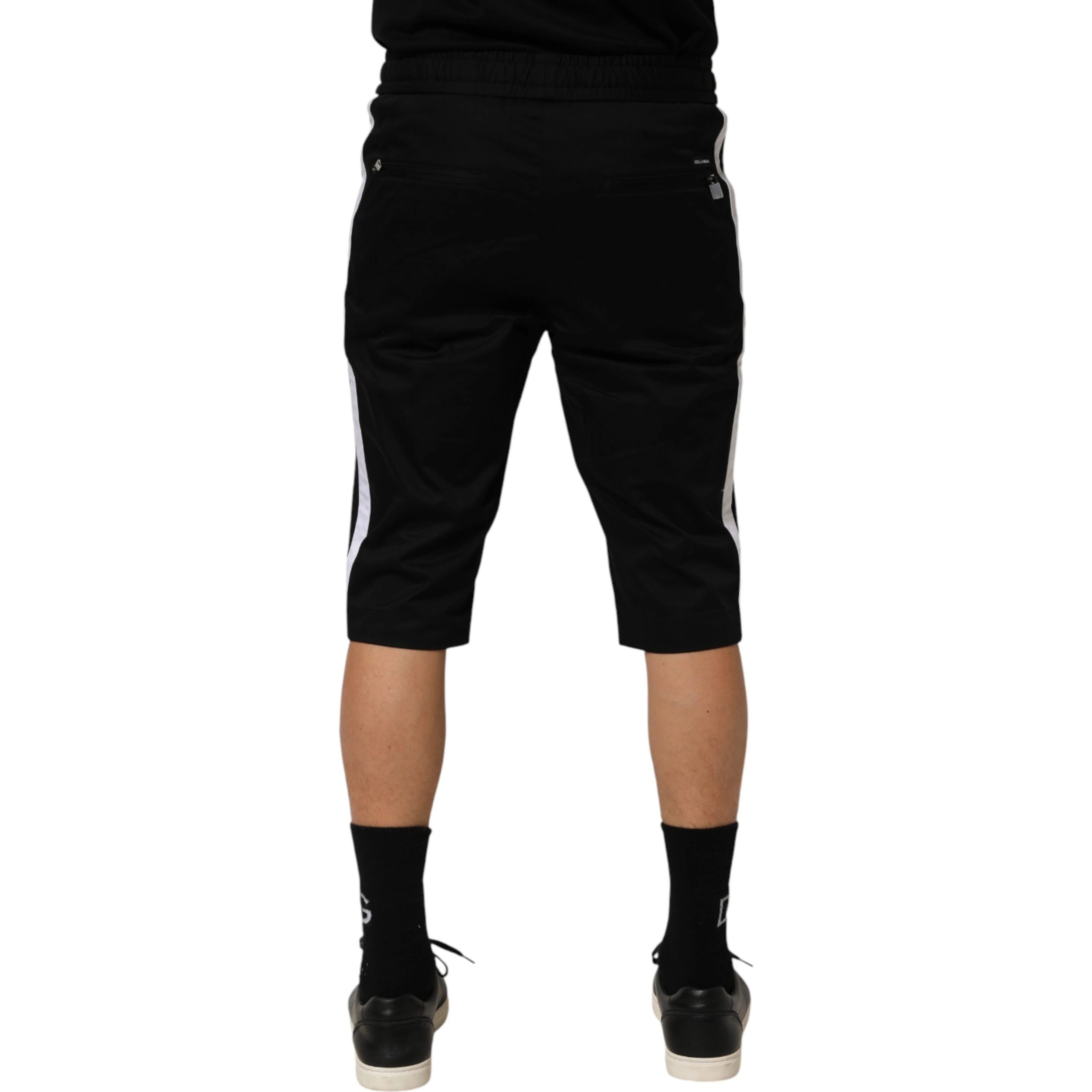 Black Cotton Stretch Men Bermuda Shorts