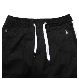 Black Cotton Stretch Men Bermuda Shorts
