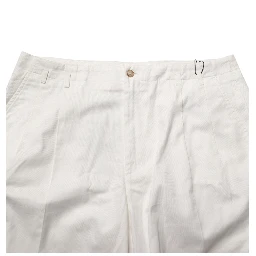 White Cotton Mid Waist Men Bermuda Shorts