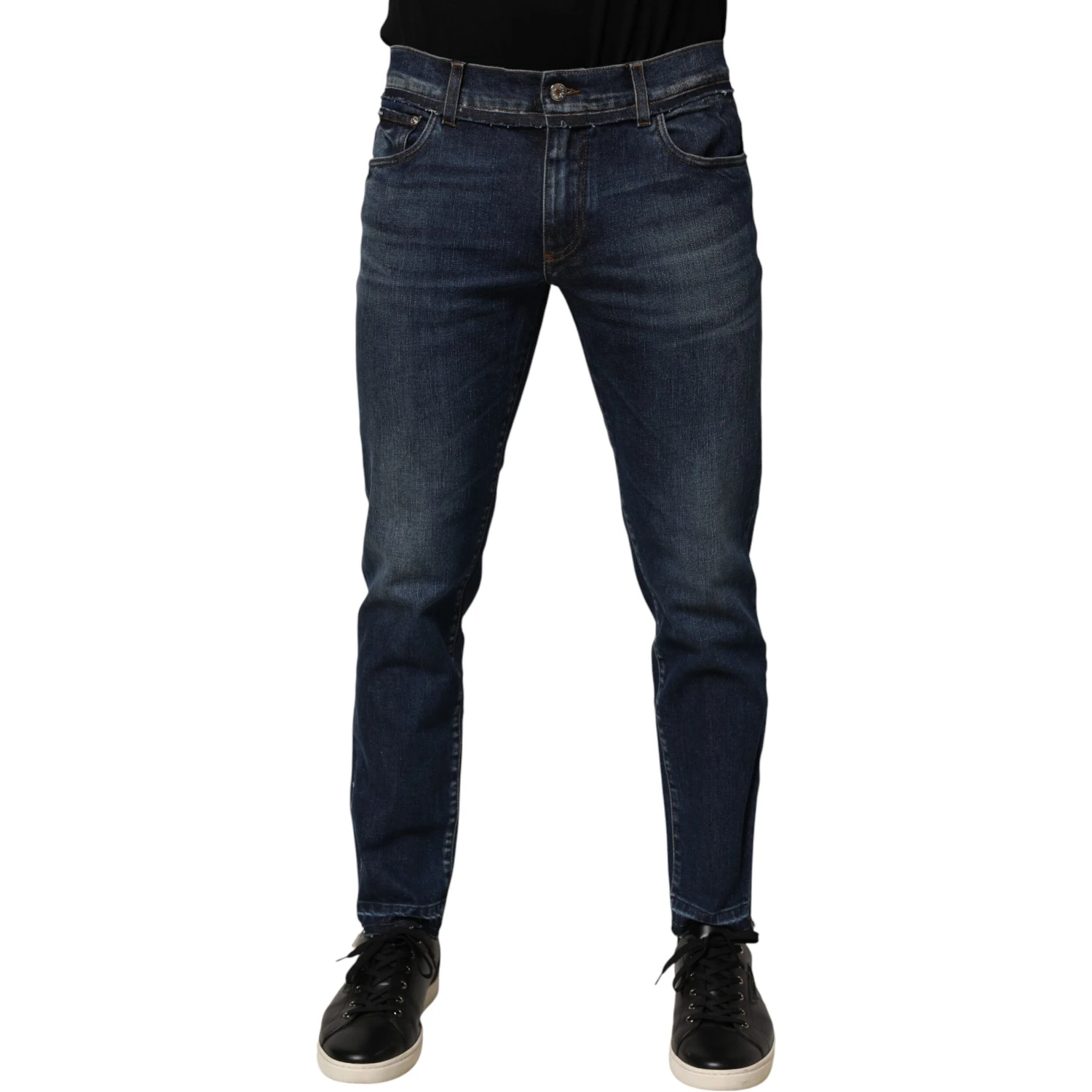 Blue Cotton Stretch Skinny Men Denim Jeans