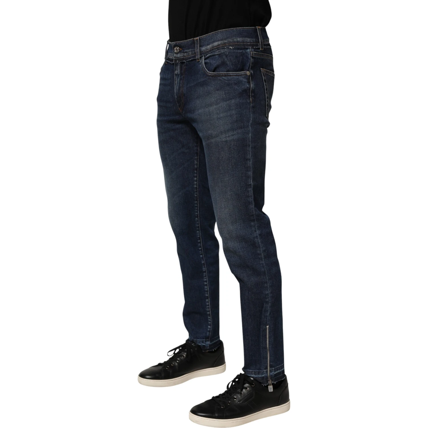 Blue Cotton Stretch Skinny Men Denim Jeans