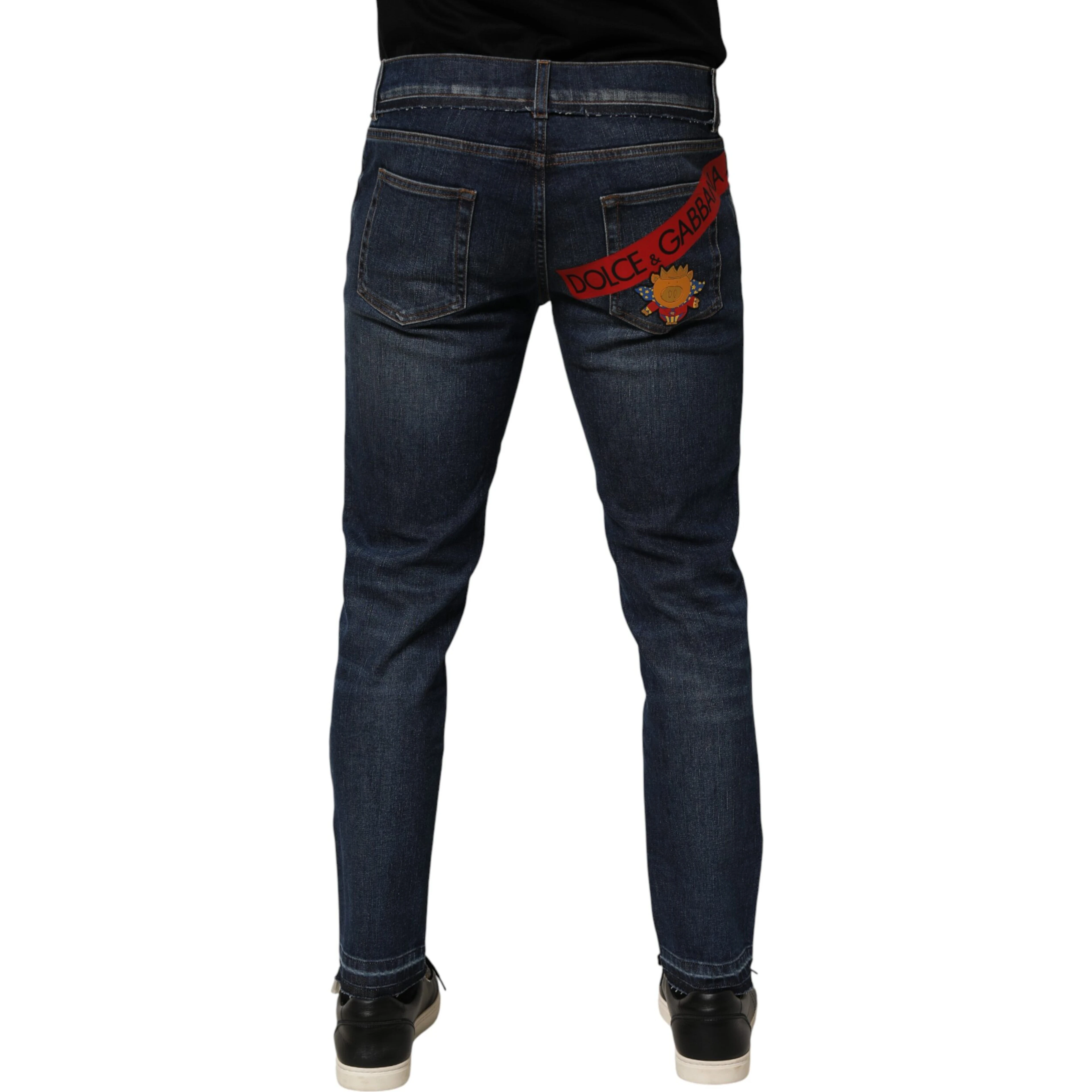 Blue Cotton Stretch Skinny Men Denim Jeans