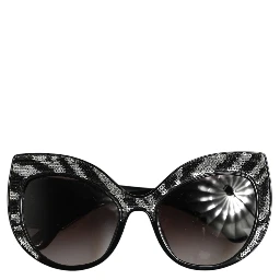 Black Silver Sequin Butterfly Polarized Sunglasses