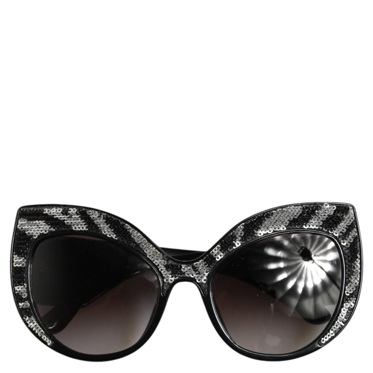 Black Silver Sequin Butterfly Polarized Sunglasses
