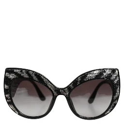 Black Silver Sequin Butterfly Polarized Sunglasses