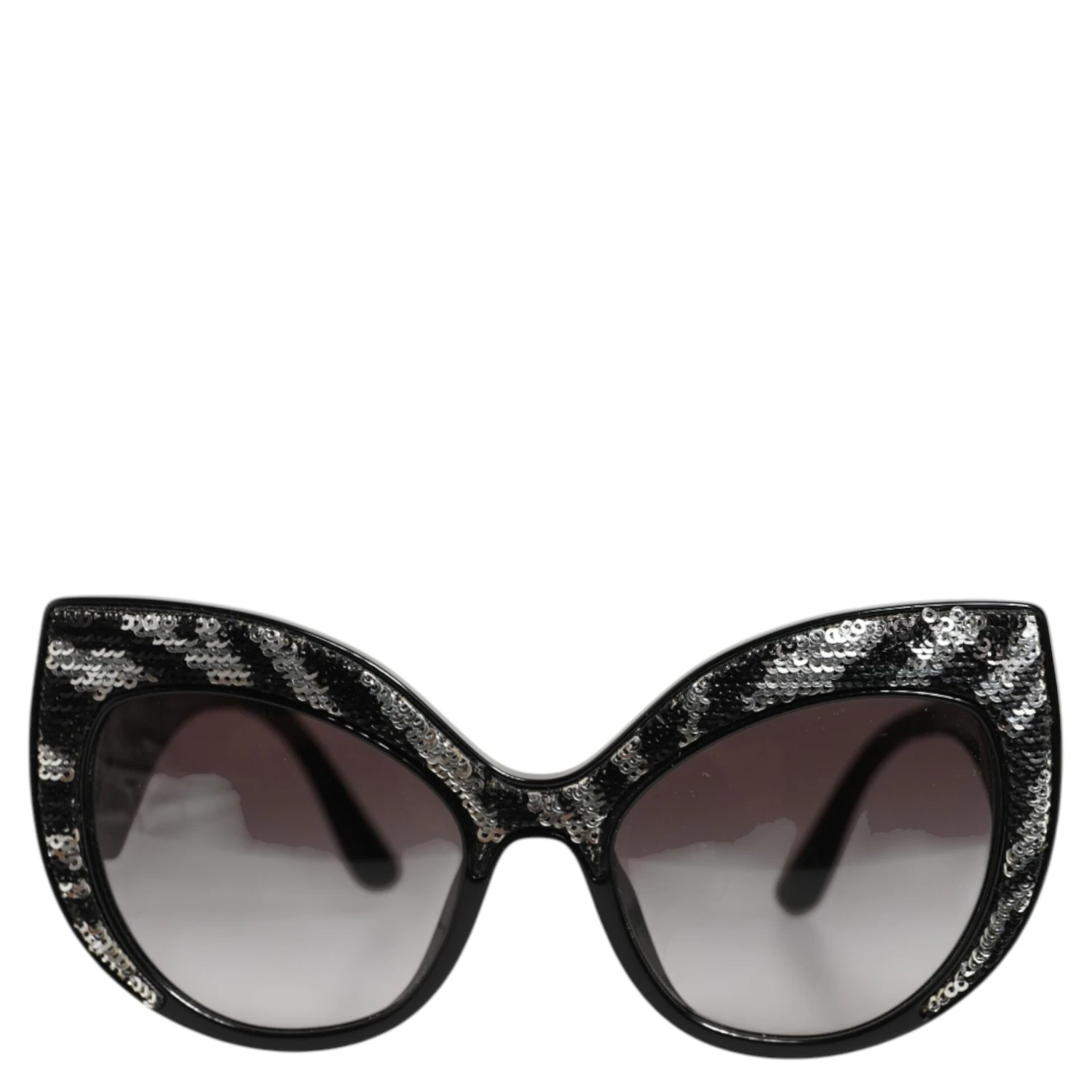 Black Silver Sequin Butterfly Polarized Sunglasses