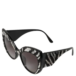 Black Silver Sequin Butterfly Polarized Sunglasses