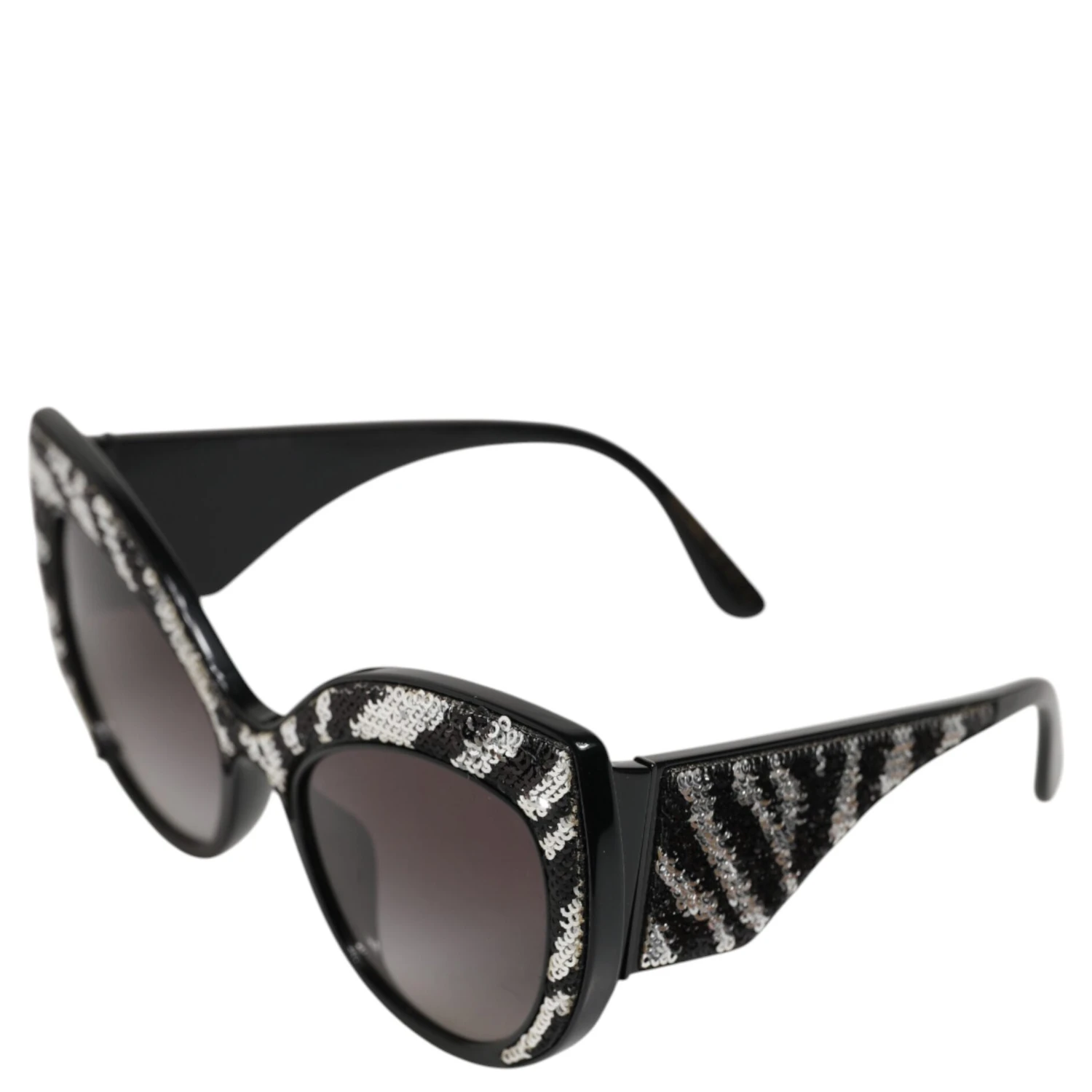 Black Silver Sequin Butterfly Polarized Sunglasses