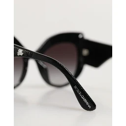 Black Silver Sequin Butterfly Polarized Sunglasses