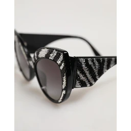 Black Silver Sequin Butterfly Polarized Sunglasses