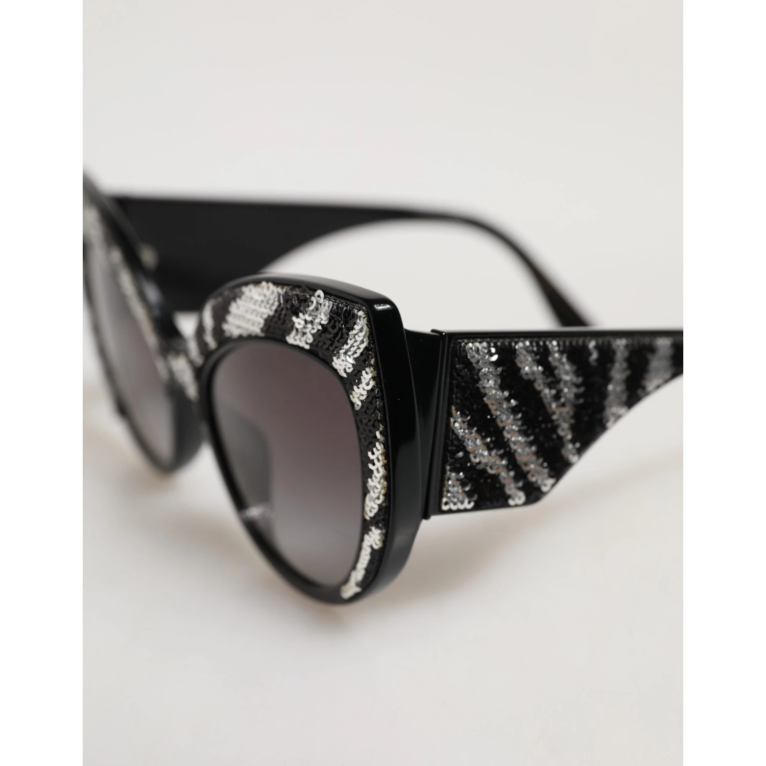 Black Silver Sequin Butterfly Polarized Sunglasses