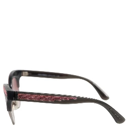 Black Pink Mirrored Cat Eye Sequined Sunglasses