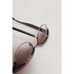 Black Pink Mirrored Cat Eye Sequined Sunglasses