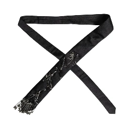 Black Safety Pins Silk Adjustable Necktie Accessory Tie