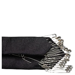 Black Safety Pins Silk Adjustable Necktie Accessory Tie