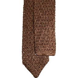 Brown 100% Silk Adjustable Necktie Men Accessory Tie