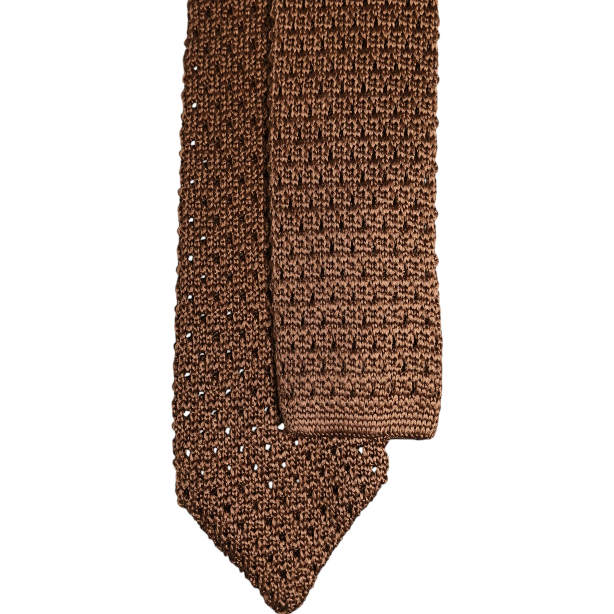 Brown 100% Silk Adjustable Necktie Men Accessory Tie