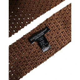 Brown 100% Silk Adjustable Necktie Men Accessory Tie
