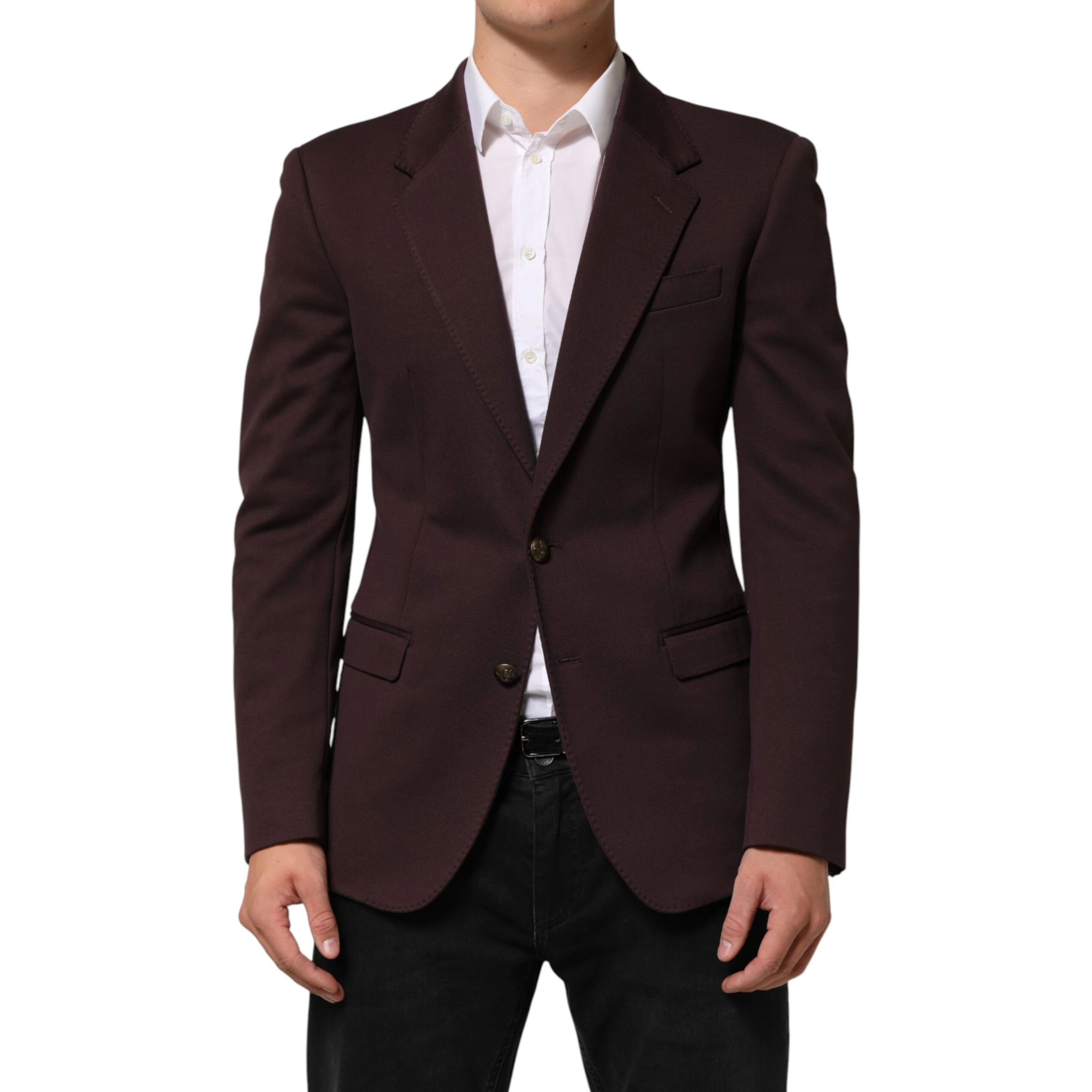 Maroon Cotton 2 Buttons Suit Jacket Blazer