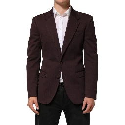 Maroon Cotton 2 Buttons Suit Jacket Blazer