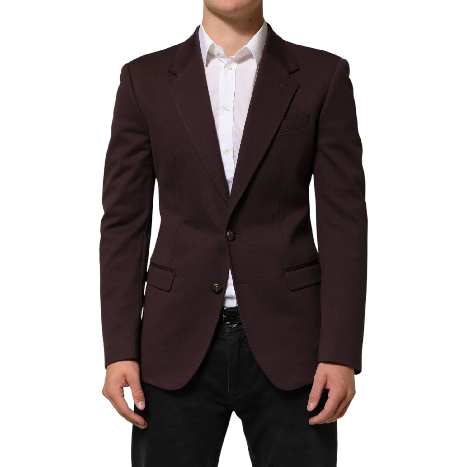 Maroon Cotton 2 Buttons Suit Jacket Blazer
