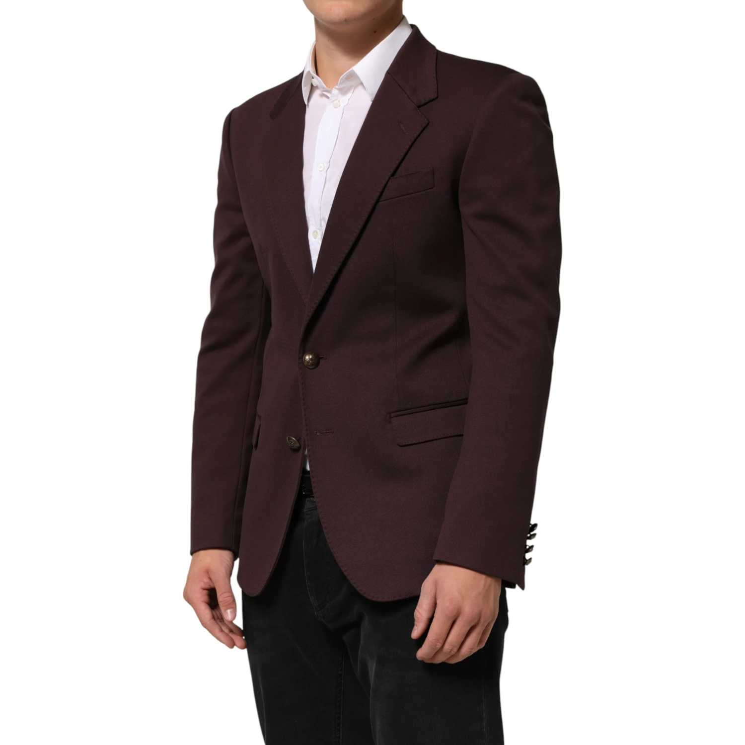 Maroon Cotton 2 Buttons Suit Jacket Blazer