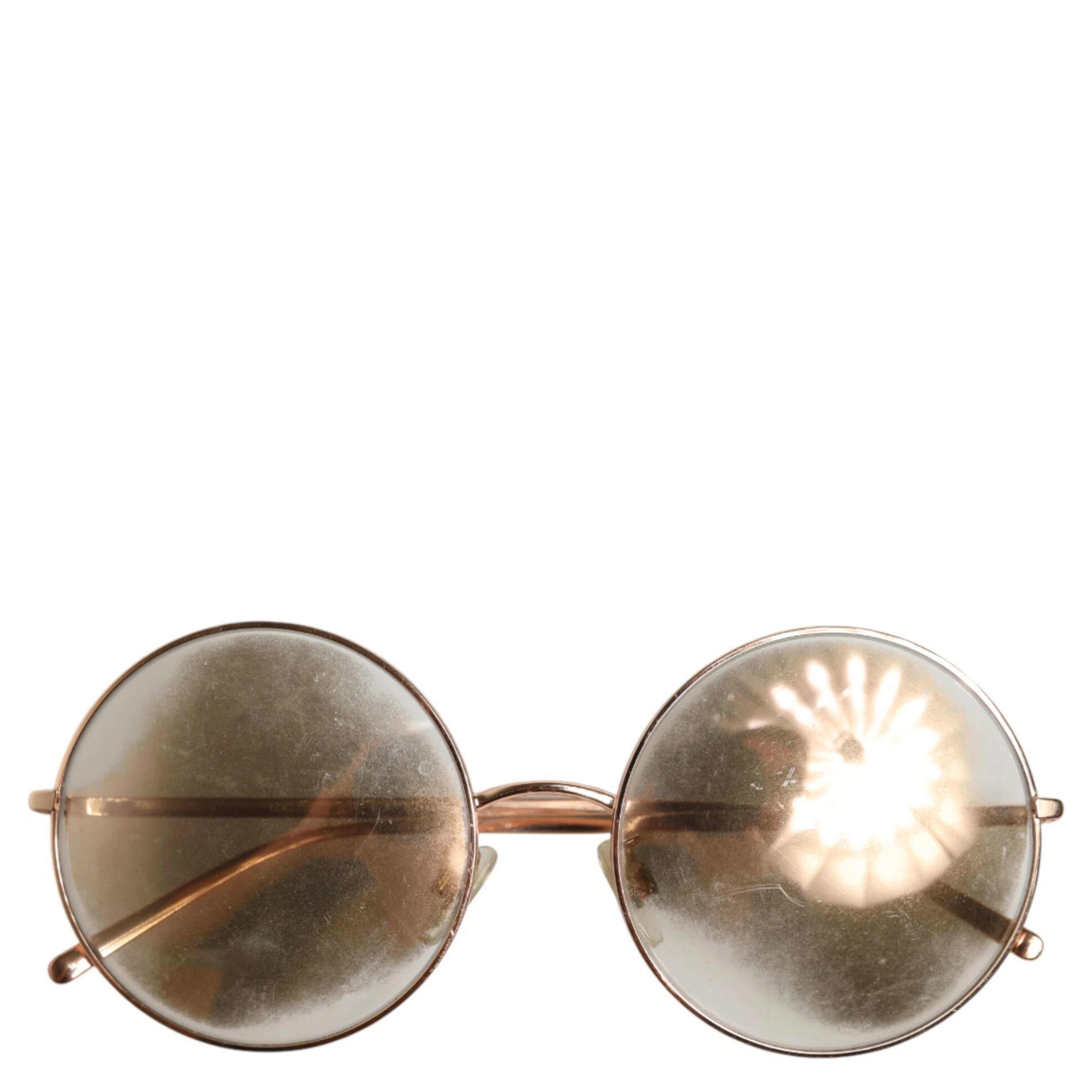 Rose Gold Plated Round Lenses Shades Eyewear Sunglasses