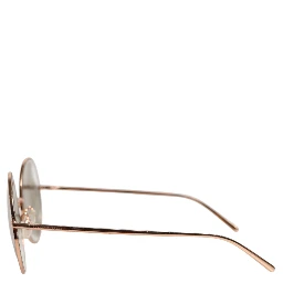 Rose Gold Plated Round Lenses Shades Eyewear Sunglasses