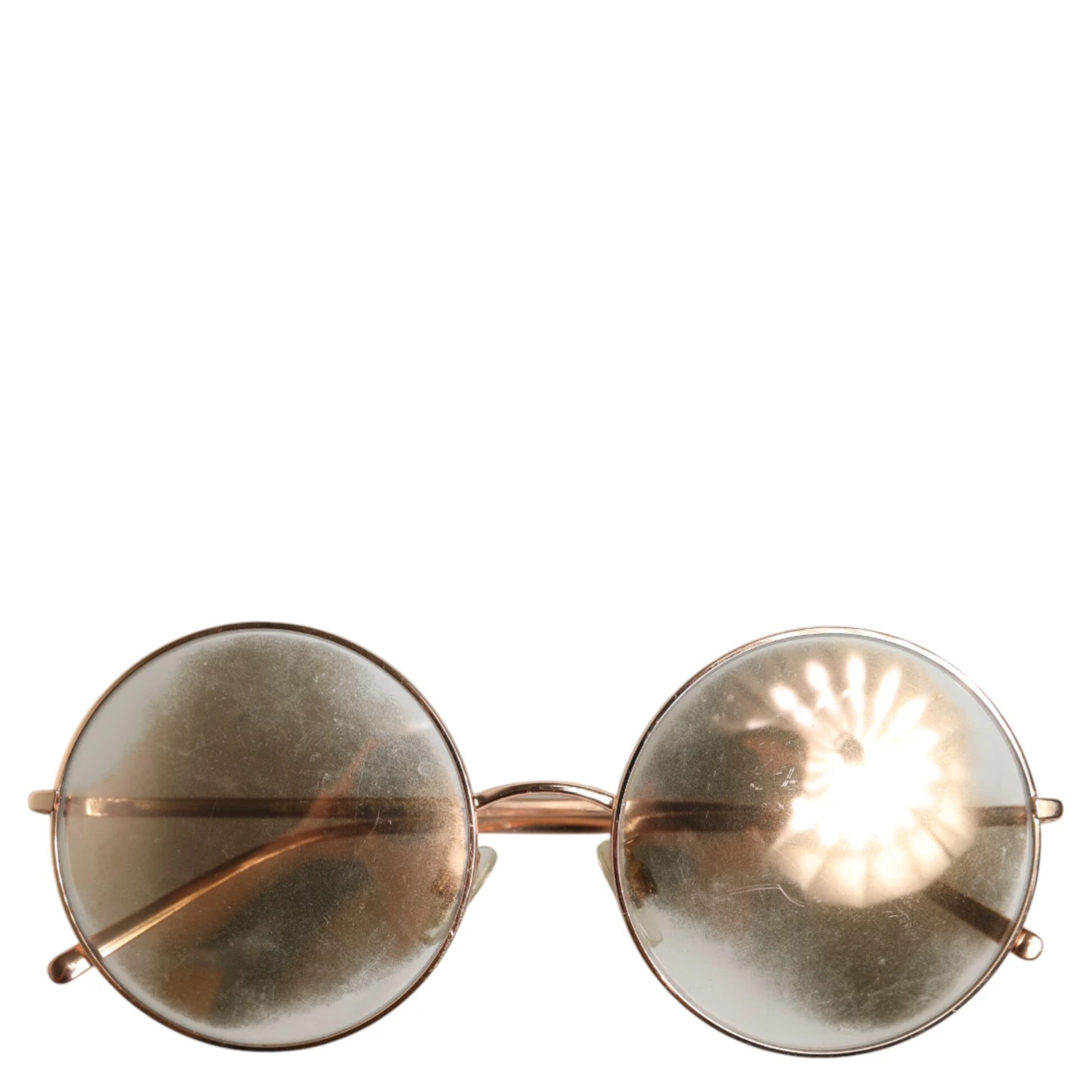 Rose Gold Plated Round Lenses Shades Eyewear Sunglasses