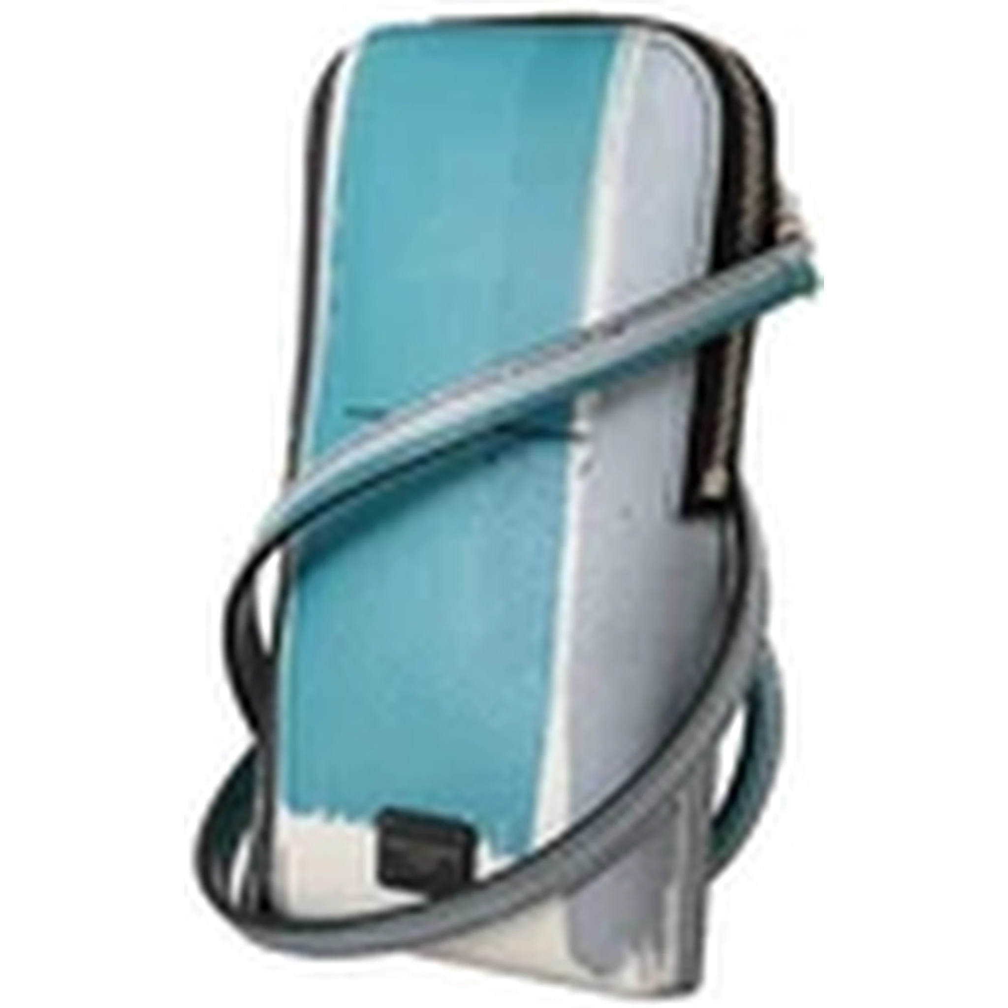 Blue Leather Cross Body Neck Strap Card Slot Phone Pocket