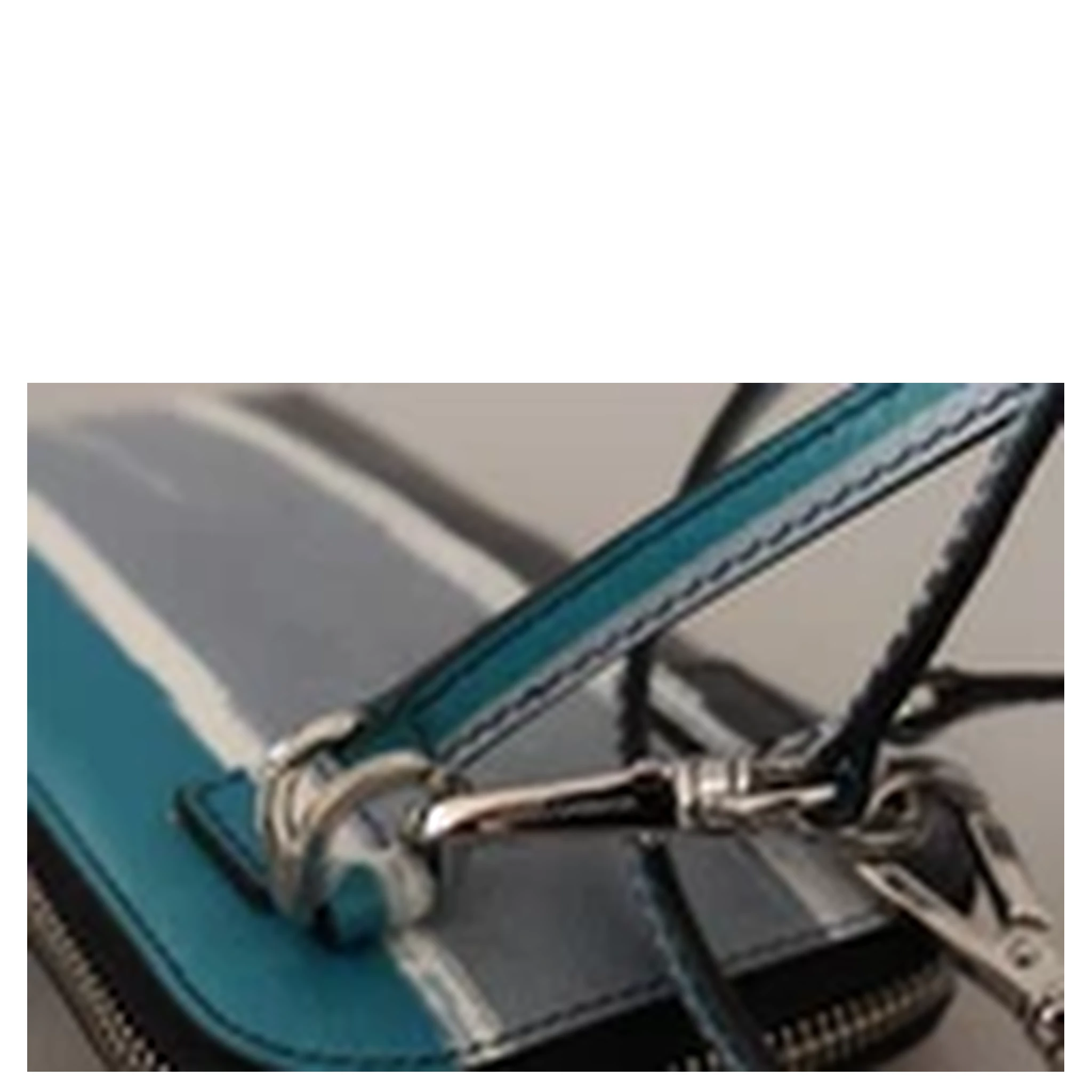 Blue Leather Cross Body Neck Strap Card Slot Phone Pocket